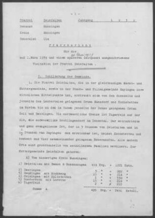 Zwiefalten-Hayingen mit Diaspora: Pfarrbericht 1939