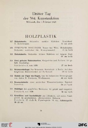 Holzplastik (Nr. 387-395)