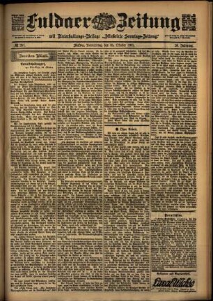 Zweite Ausgabe vom Donnerstag, den 31. Oktober 1901.