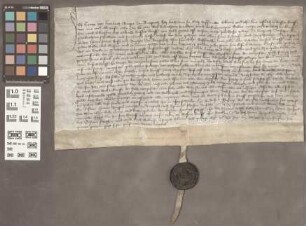 Butzbach: Kaufbrief über den von Contze v. Buerbach zu Butzbach verkauften einen Gulden Geldes auf seinem rechten Sedelhaus zu Butzbach zwischen d...