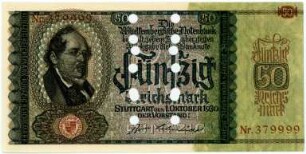 Geldschein, 50 Reichsmark, 1.10.1930