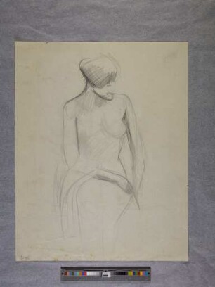 o. T. (Sitzende Frau; aus dem Aktzeichnen an der Burg Giebichenstein Halle)
