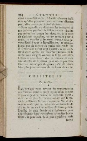 Chapitre IX. De la Cire.