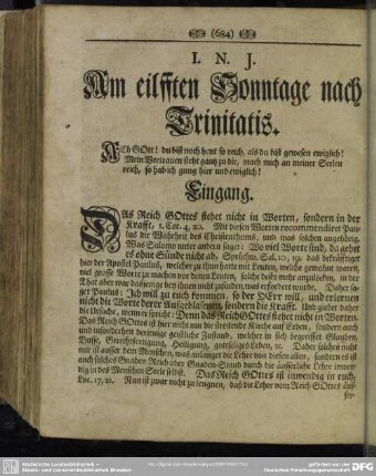Am eilfften Sonntage nach Trinitatis