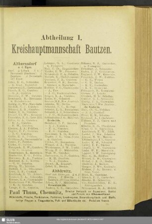 Abtheilung I. Kreishauptmannschaft Bautzen