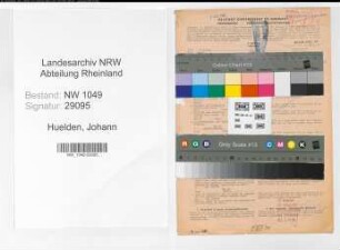 Entnazifizierung Johann Huelden , geb. 16.02.1904 (Feuerwehrmann)