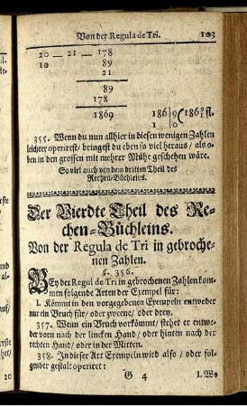 Der Vierdte Theil des Rechen-Büchleins.