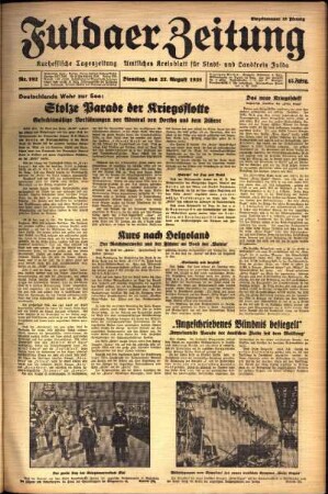 Ausgabe vom Dienstag, den 23. August 1938.
