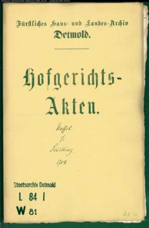 Weffel, Deppe gegen Schilling oder Landsberger zu Brüntrup - Schuldforderung
