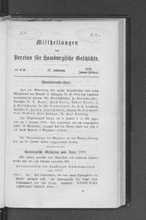 Hamburgische Medaillen vom Jahre 1888.