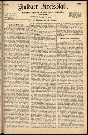 Ausgabe vom Mittwoch, den 29. Oktober 1879.