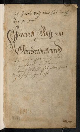 Vorsatz mit handschriftlichen Notizen von alter Hand