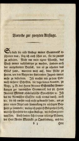 Vorrede zur zweyten Auflage