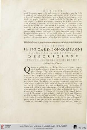 A sua Eminenza il Sig. Card. Boncompagni