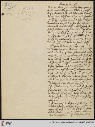 Heid. Hs. 3895 II B - 5,337: Nachlass Heinrich Bassermann, Sonn- und Feiertagspredigten: Predigt zu Röm 6,15-23 (Die Knechtschaft der Gnade)