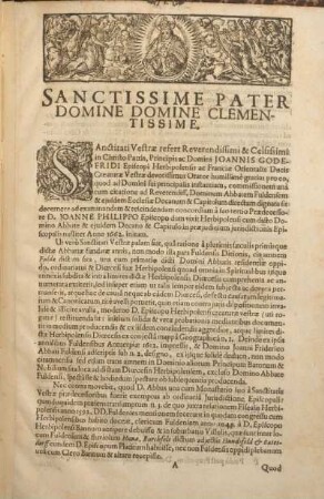 Sanctissime pater domine domine clementissime.