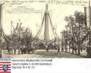 Darmstadt, 1903 Oktober 7 / Luisenplatz im Festschmuck anlässlich der Vermählungsfeier des Prinzen Andreas v. Griechenland (1882-1944) mit Prinzessin Alice v. Battenberg (1885-1969)