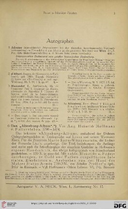 Autographen (No. 1 - 508)