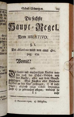 Die sechste Haupt-Regel. Vom Ablativo.