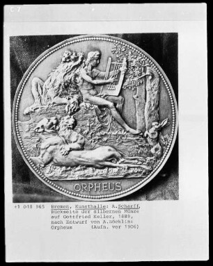 Rückseite der Gottfried-Keller-Medaille mit Orpheus