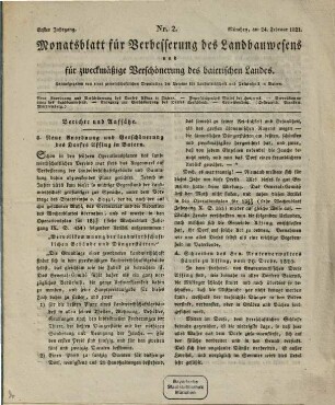 Monatsblatt für Bauwesen und Landesverschönerung : herausgegeben von einer gemeinschaftlichen Deputation der Vereine für Landwirthschaft und Polytechnik in Baiern, 1. 1821, Nr. 2 - 3