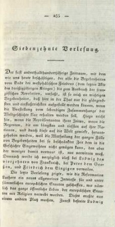 Siebenzehnte Vorlesung