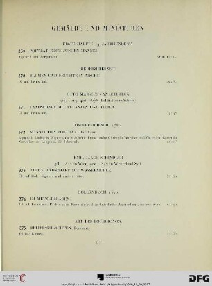 Gemälde und Miniaturen (Nr. 369-412)