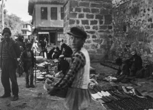 Auf dem Markt : Aufnahme von Händlern auf einem Markt