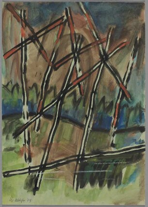 Landschaft mit Warnkreuzen