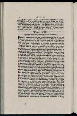 Tabula XXIII. Bericht von einigen aufgestellten Treppen.