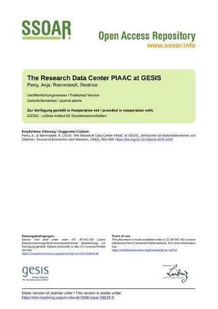 The Research Data Center PIAAC at GESIS