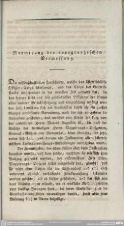 Normirung der topographischen Vermessung
