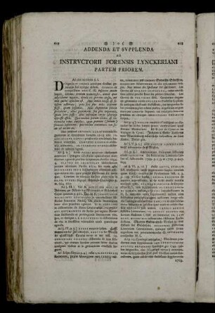 Addenda Et Supplenda Ad Instructorii Forensis Lynckeriani Partem Priorem.