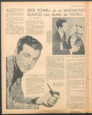 Dick Powell es un muchacho blanco con alma de negro...