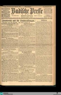 Badische Presse : Generalanzeiger der Residenz Karlsruhe und des Großherzogtums Baden, Morgenausgabe