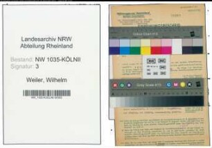 Entnazifizierung Wilhelm Weiler , geb. 06.10.1907 (Kaufmaennischer Angestellter)