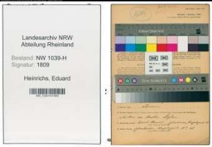 Entnazifizierung Eduard Heinrichs , geb. 08.04.1916 (Geschaeftsfuehrer)