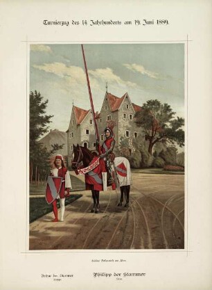 Arthur der Stammer als Knappe und Philipp der Stammer als Ritter vor Schloss Ballenstedt am Harz