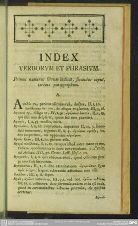 Index Verborum Et Phrasium