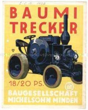 Werbeprospekt eines Traktorenherstellers für "BAUMI TRECKER"