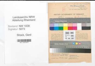 Entnazifizierung Gerd Strack , geb. 02.02.1907 (Angestellter)