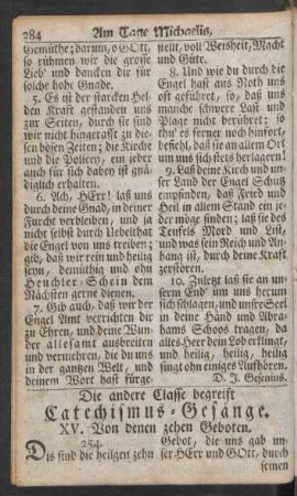 Die andere Classe begreift Catechismus-Gesänge