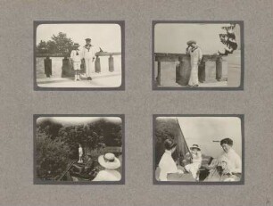 links oben: Unbekannt (2 Knaben) auf der Terrasse von Schloss Mainau rechts oben: Unbekannt (Knabe) auf der Terrasse von Schloss Mainauu links unten: Bootsfahrt voe der Insel Mainau rechts unten: Bootsfahrt voe der Insel Mainau