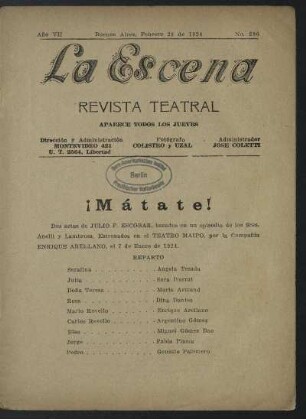 ¡Mátate! : dos actos