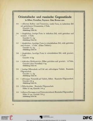 Orientalische und russische Gegenstände (Nr. 245-371)