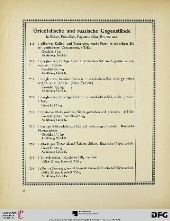 Orientalische und russische Gegenstände (Nr. 245-371)