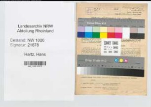 Entnazifizierung Hans Hartz, geb. 06.07.1904 (Polizeibeamter)