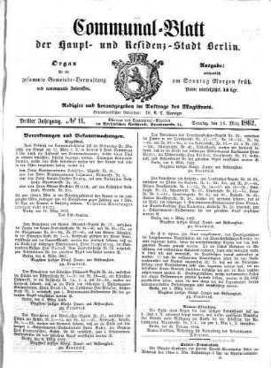 No. 11: No. 11, 16.März 1862