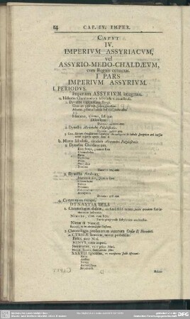 Caput IV. Imperium Assyriacum, vel Assyrio-Medo-Chaldaeum, cum Regnis connexis