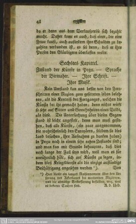 Sechstes Kapittel. Zustand der Künste in Pegu
